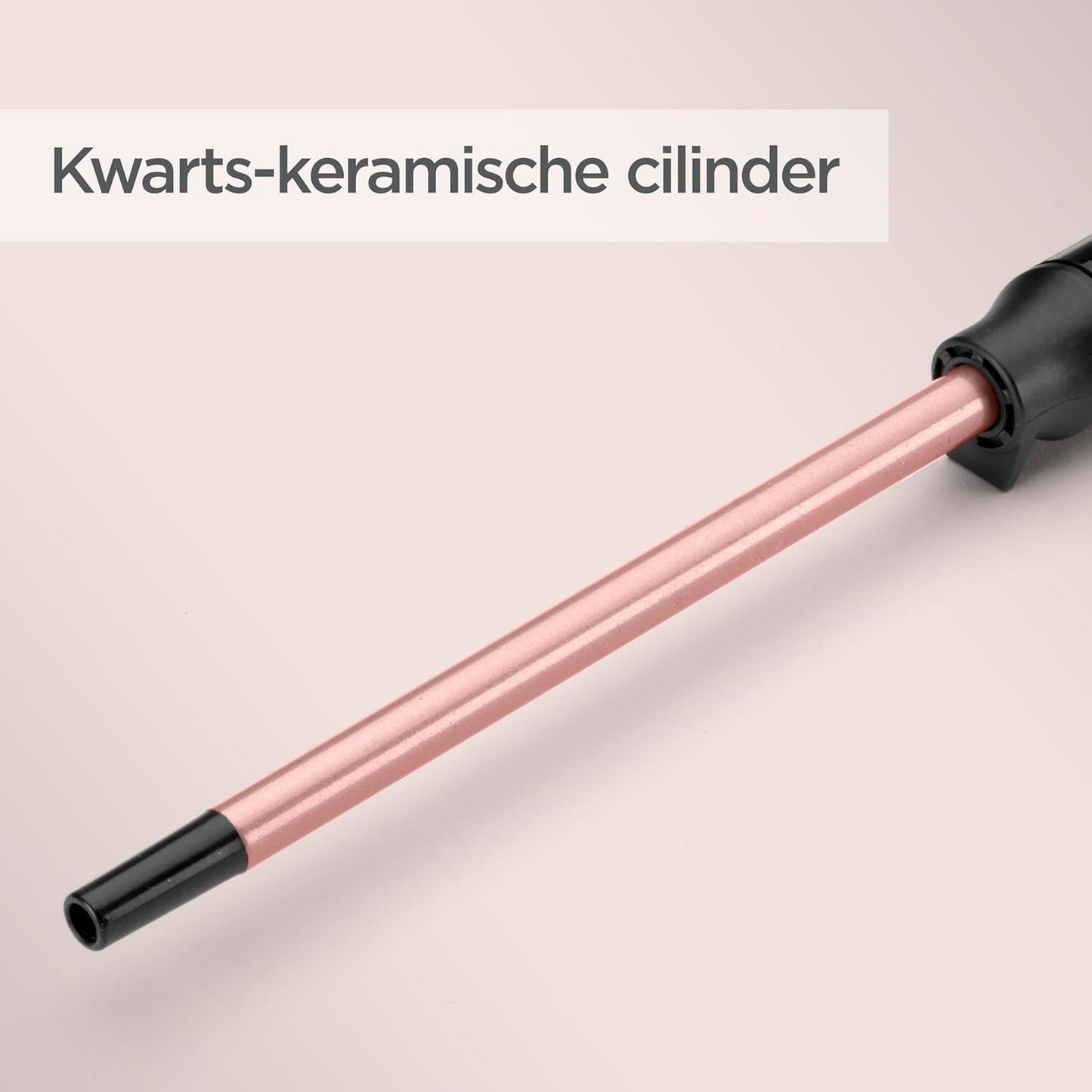 BaByliss 25mm Krultang - Satin Touch Cilinder, 10 Temperatuurinstellingen, Pro Styling Tool met Geïntegreerde Standaard, Zwart & Roze, C325E
