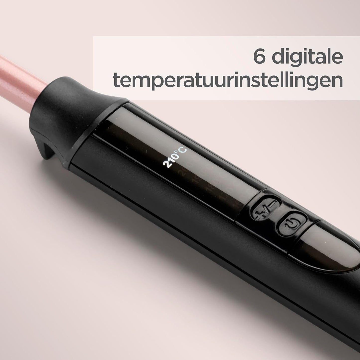 BaByliss 25mm Krultang - Satin Touch Cilinder, 10 Temperatuurinstellingen, Pro Styling Tool met Geïntegreerde Standaard, Zwart & Roze, C325E