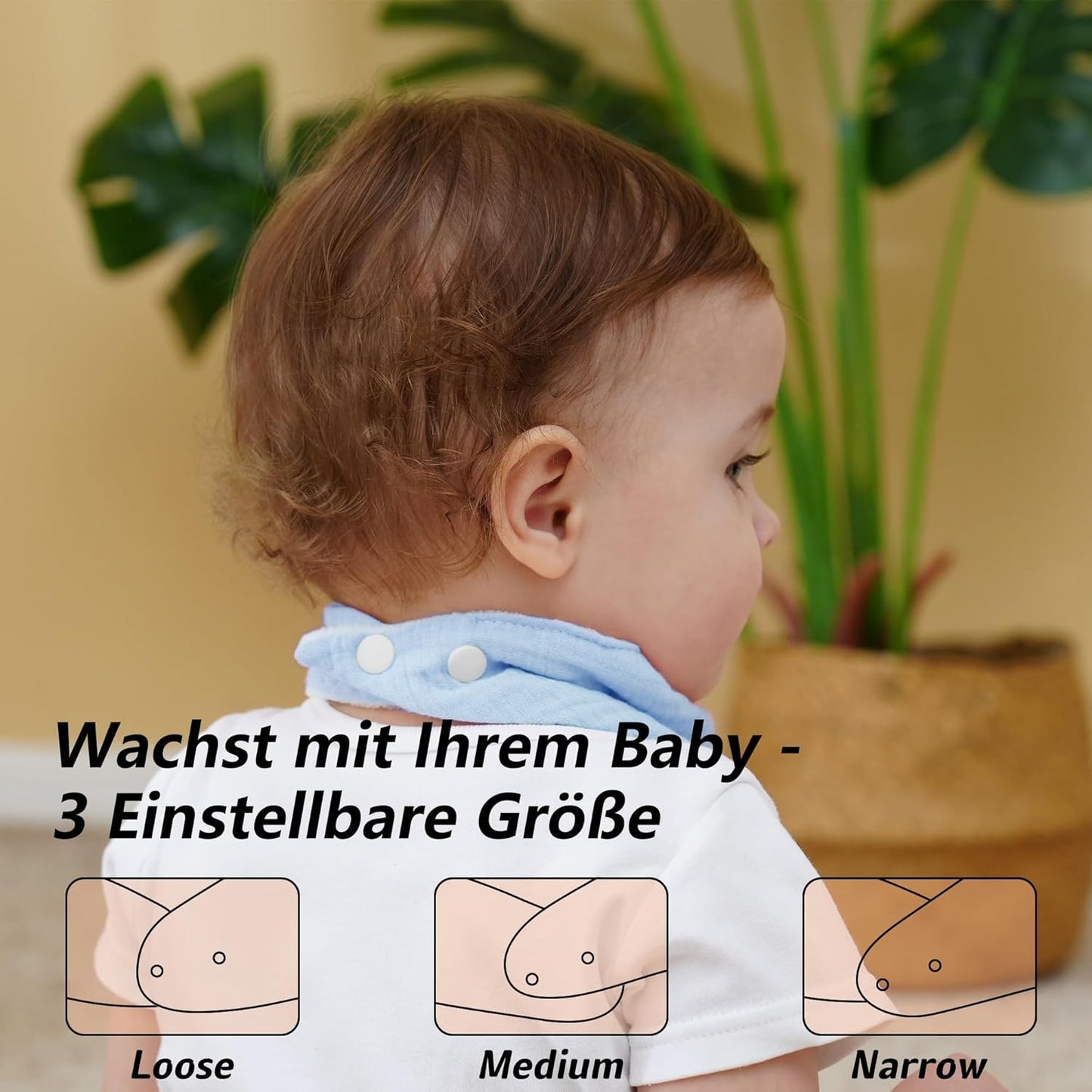 Kewlife gift 6 Stuks Baby Slabbetjes Mousseline katoenen driehoekige halsdoekjes voor baby’s, verstelbaar voor jongens en meisjes.