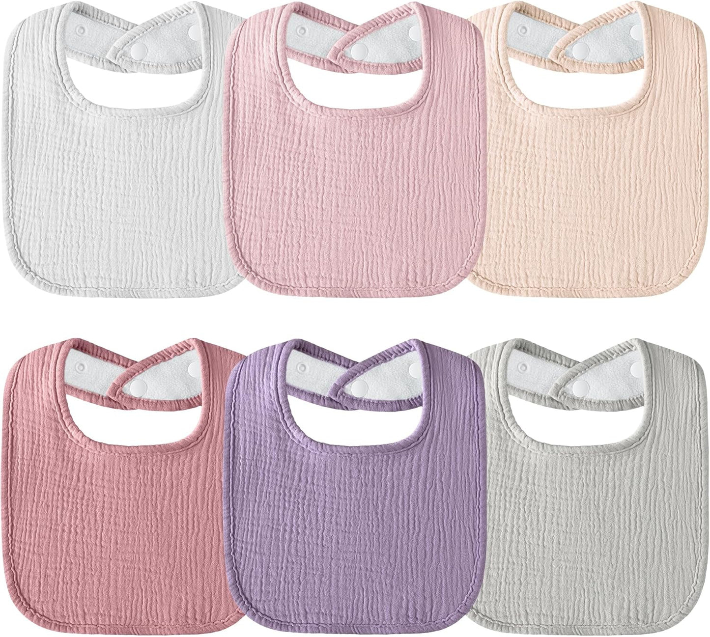 Kewlife gift 6 Stuks Baby Slabbetjes Mousseline katoenen driehoekige halsdoekjes voor baby’s, verstelbaar voor jongens en meisjes.