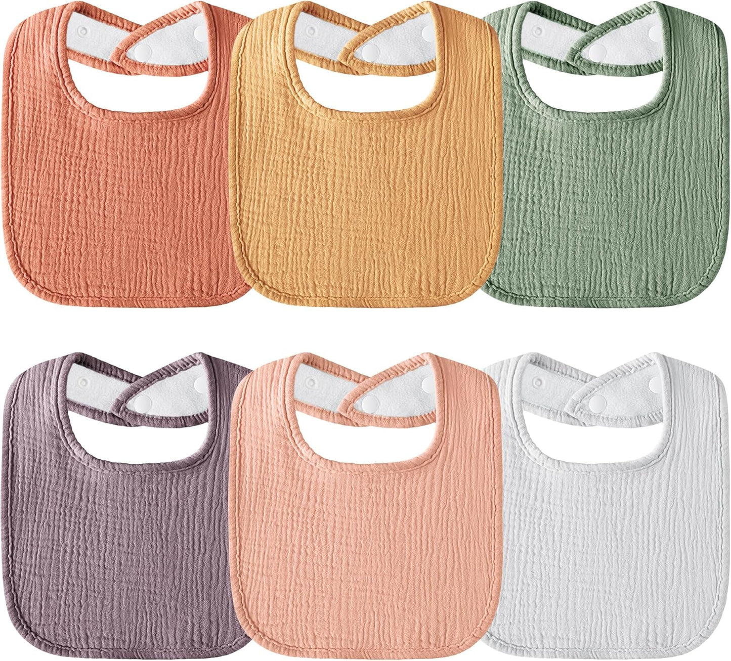 Kewlife gift 6 Stuks Baby Slabbetjes Mousseline katoenen driehoekige halsdoekjes voor baby’s, verstelbaar voor jongens en meisjes.