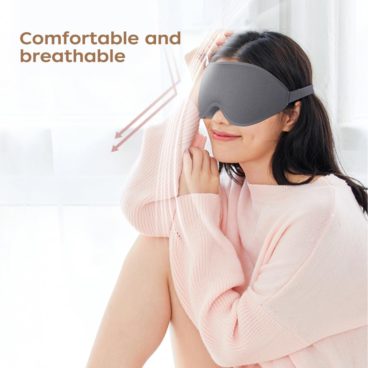 feyiubmen Sleep mask - Safety glasses cover the light at night - silk with foam for a restful sleep
