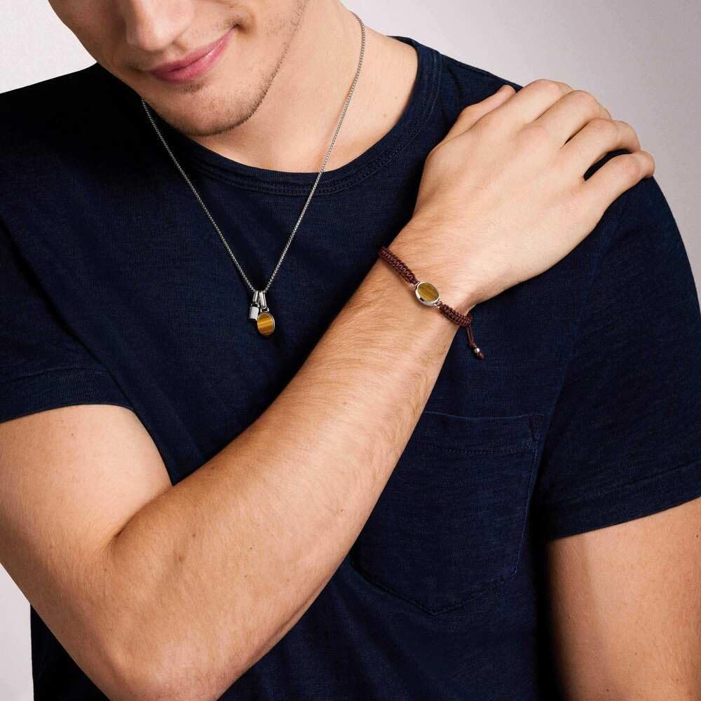 Fossil Roestvrij stalen herenarmband met schuifsluiting