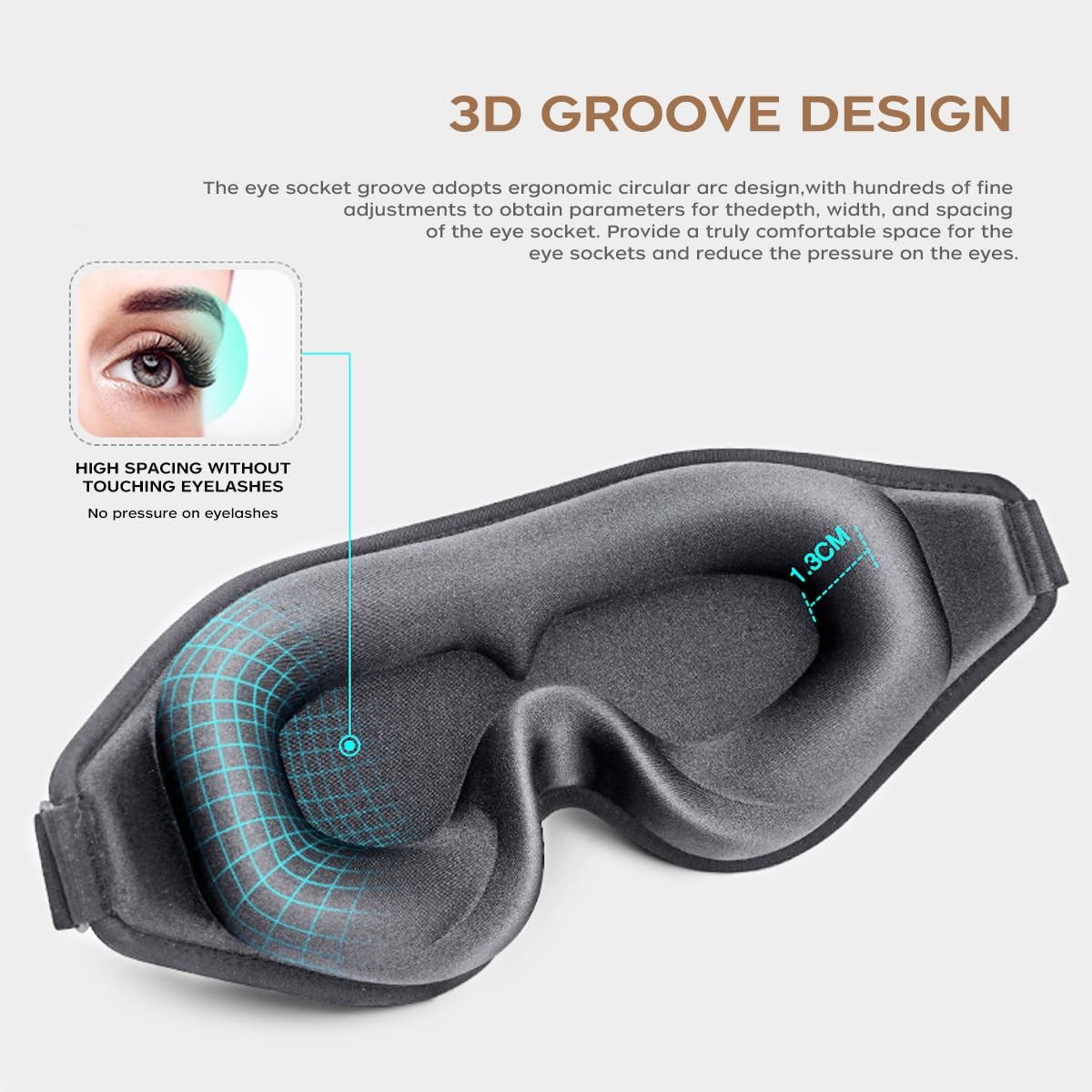 feyiubmen Sleep mask - Safety glasses cover the light at night - silk with foam for a restful sleep