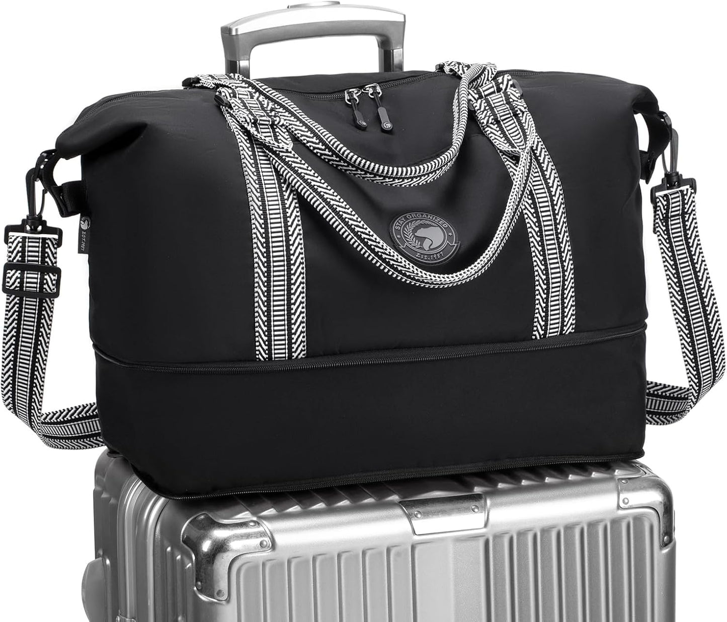 SPAHER Ryanair Handbagage 40x20x25 Handbagage Tas voor Vliegtuig Reistas 20L Uitbreidbare Nylon Handbagage Tas voor Mannen en Vrouwen Weekendtas Zwemtas Reistas Plunjezak Trainingstas Beige