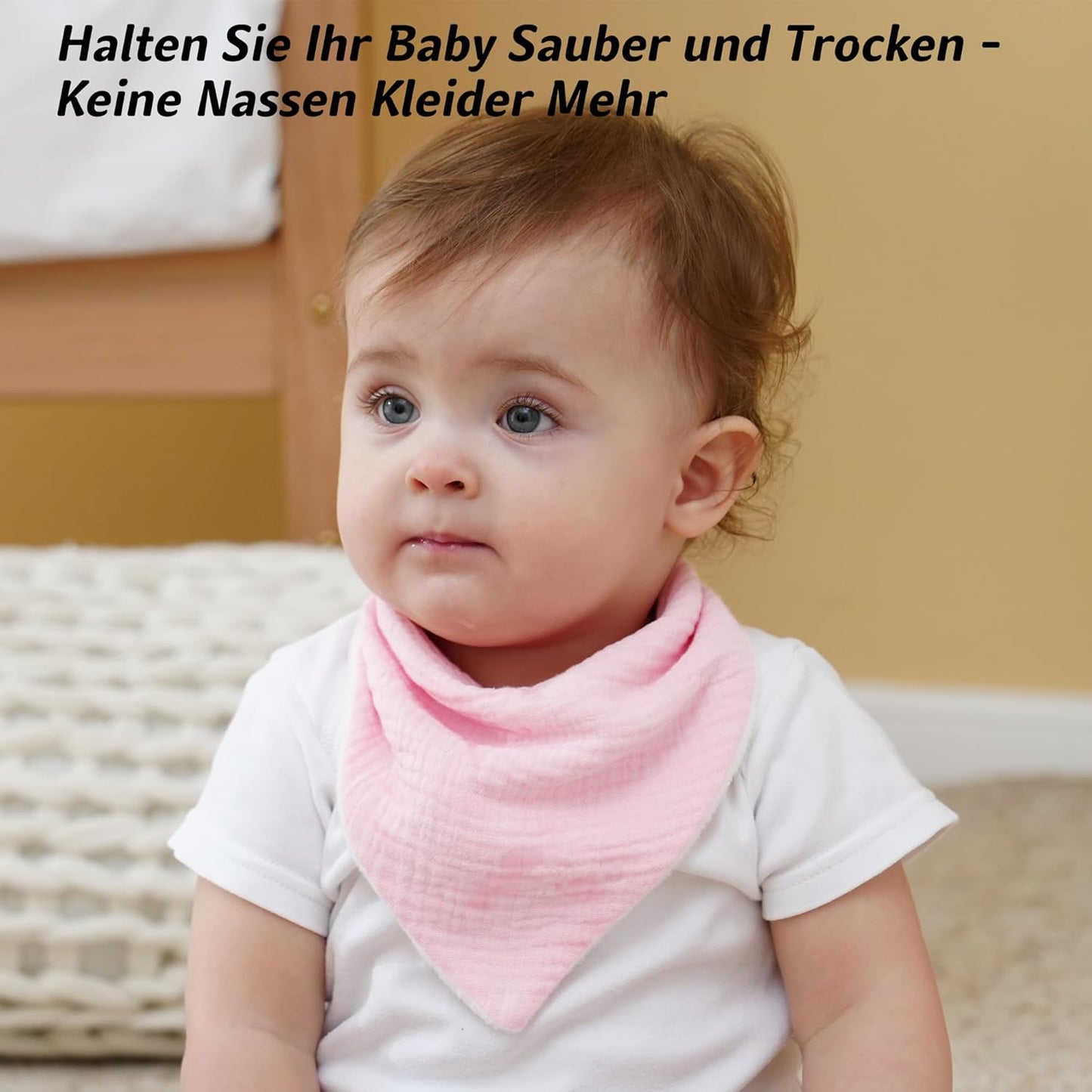 Kewlife gift 6 Stuks Baby Slabbetjes Mousseline katoenen driehoekige halsdoekjes voor baby’s, verstelbaar voor jongens en meisjes.