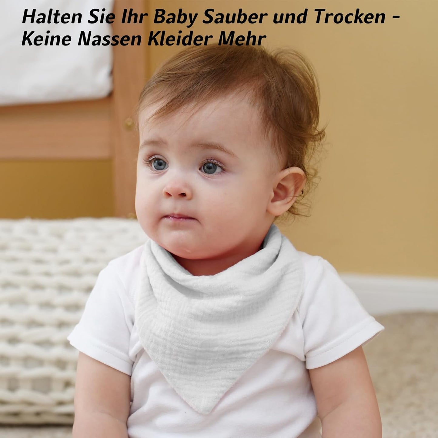 Kewlife gift 6 Stuks Baby Slabbetjes Mousseline katoenen driehoekige halsdoekjes voor baby’s, verstelbaar voor jongens en meisjes.