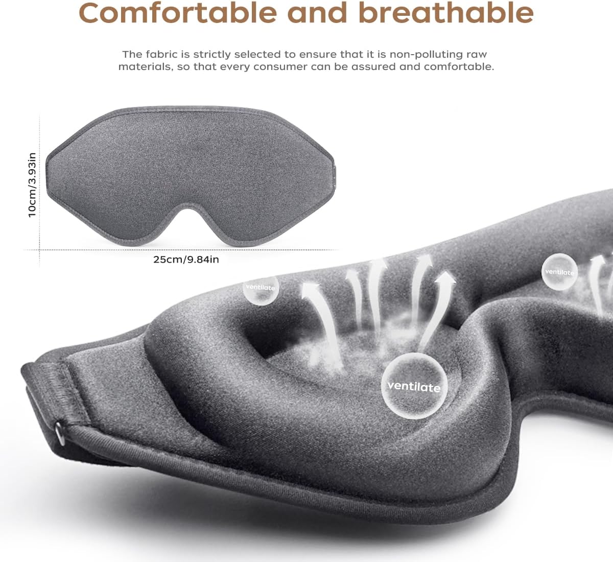 feyiubmen Sleep mask - Safety glasses cover the light at night - silk with foam for a restful sleep