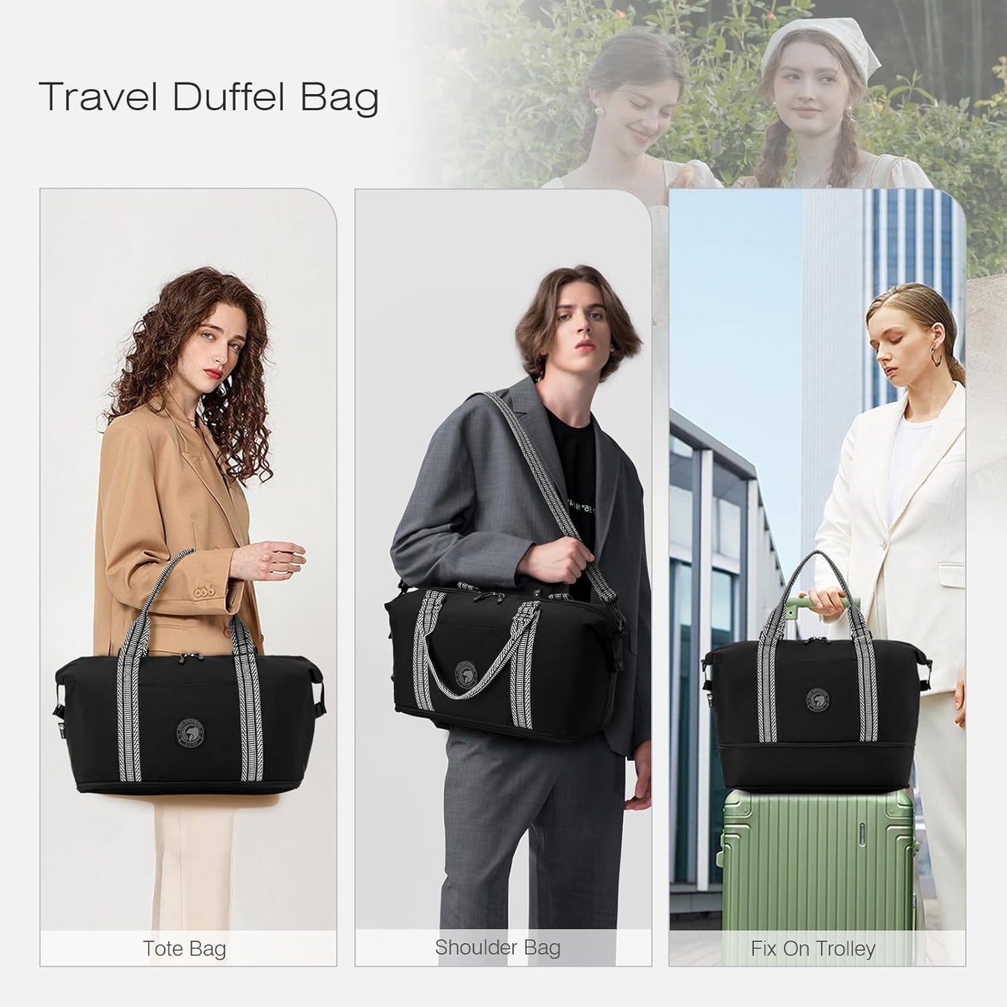SPAHER Ryanair Handbagage 40x20x25 Handbagage Tas voor Vliegtuig Reistas 20L Uitbreidbare Nylon Handbagage Tas voor Mannen en Vrouwen Weekendtas Zwemtas Reistas Plunjezak Trainingstas Beige