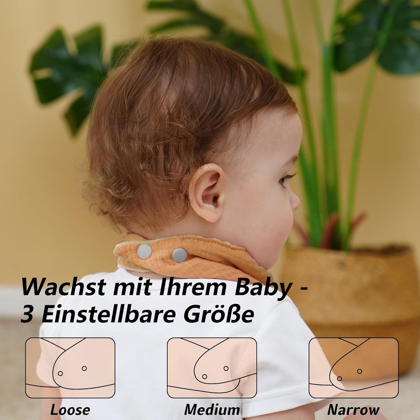 Kewlife gift 6 Stuks Baby Slabbetjes Mousseline katoenen driehoekige halsdoekjes voor baby’s, verstelbaar voor jongens en meisjes.
