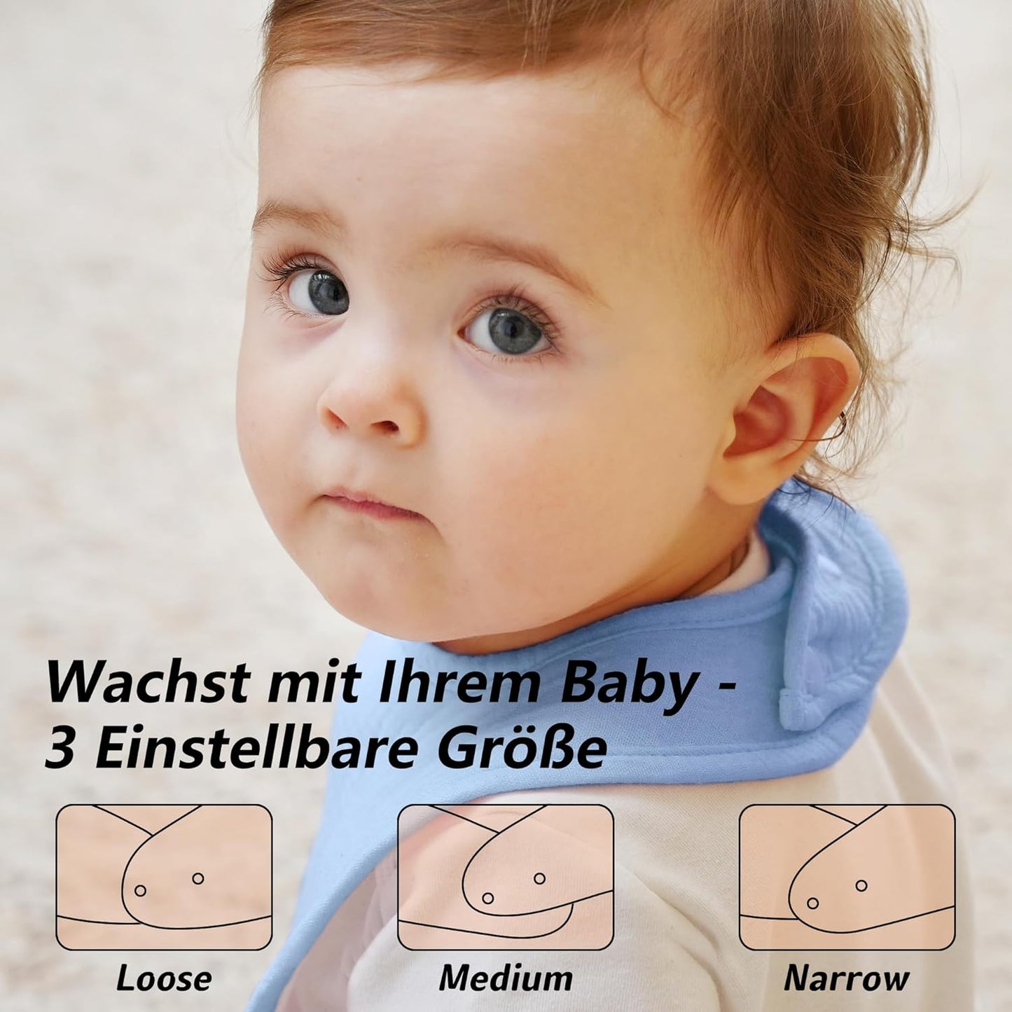 Kewlife gift 6 Stuks Baby Slabbetjes Mousseline katoenen driehoekige halsdoekjes voor baby’s, verstelbaar voor jongens en meisjes.