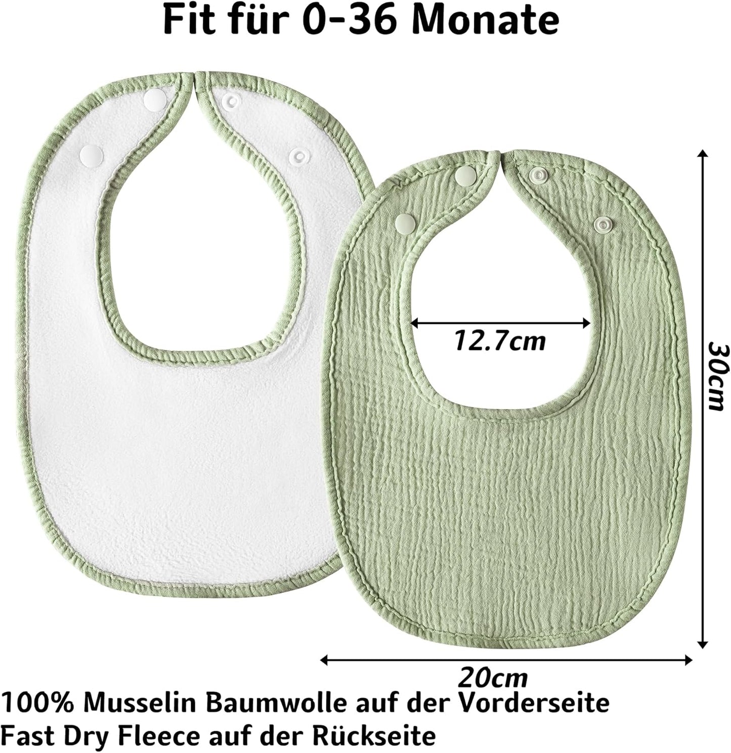 Kewlife gift 6 Stuks Baby Slabbetjes Mousseline katoenen driehoekige halsdoekjes voor baby’s, verstelbaar voor jongens en meisjes.