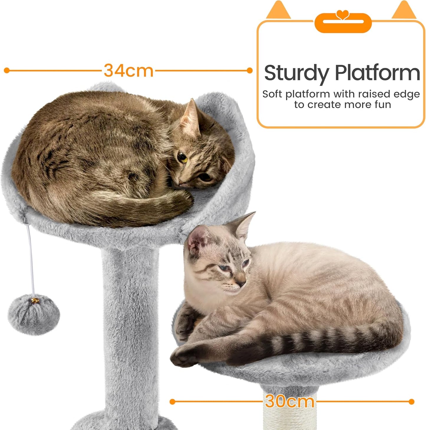 Yaheetech XXL Cat Scratching Post 175 cm Ceiling Height Scratching Post for Large Cats, Stable Climbing Tree with Sisal Scratching Columns, Platforms, Basket, Hammock, Plush Ball, Dark Grey
