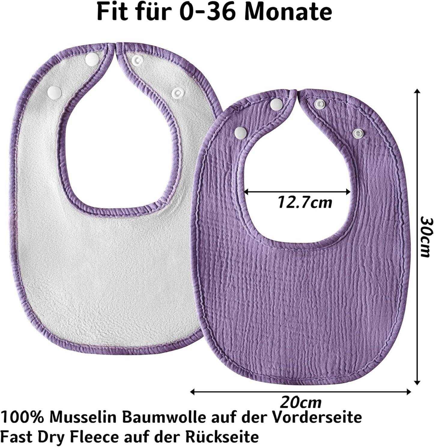 Kewlife gift 6 Stuks Baby Slabbetjes Mousseline katoenen driehoekige halsdoekjes voor baby’s, verstelbaar voor jongens en meisjes.